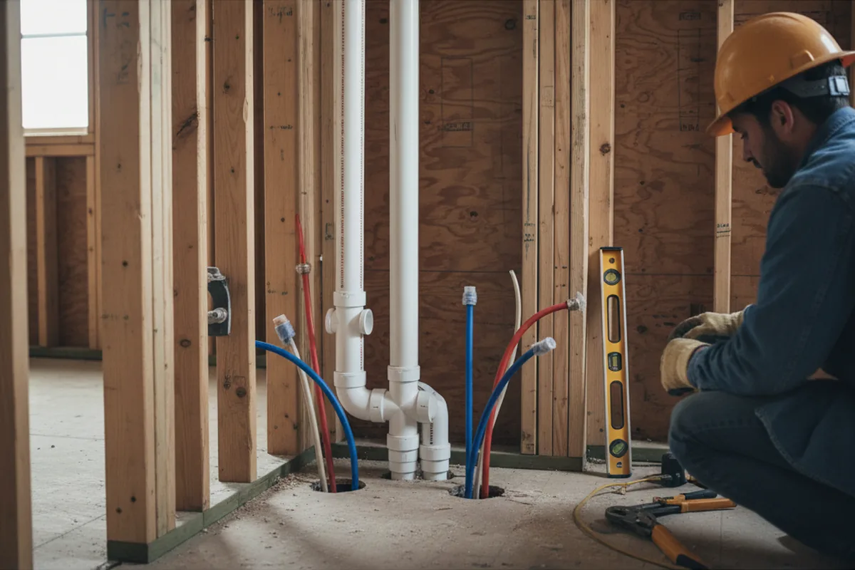 Drain and supply rough-in during Leak Detection in Vero Beach